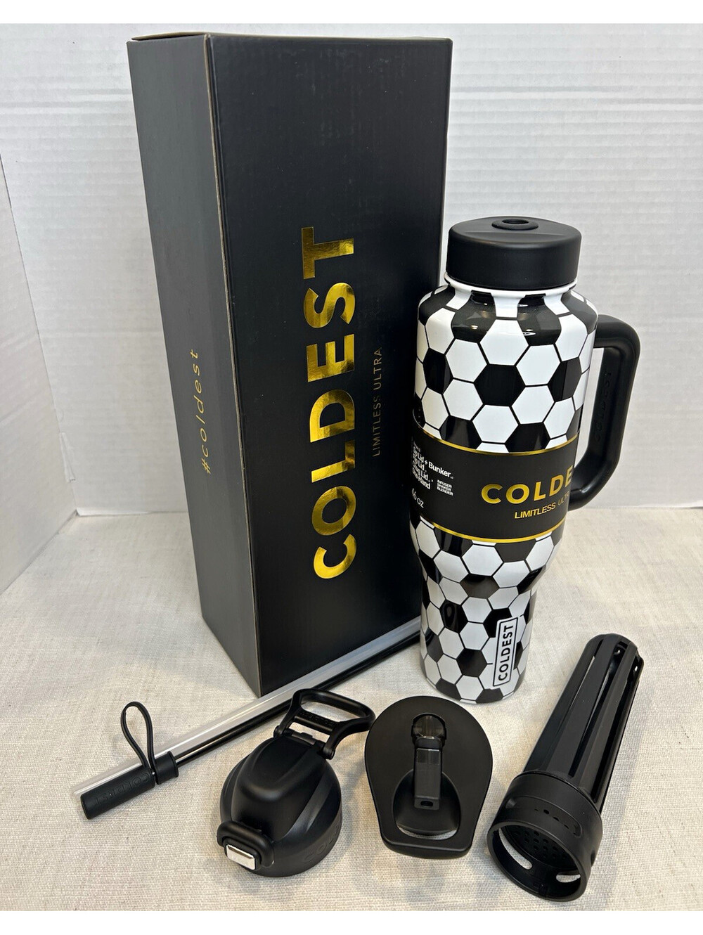 Coldest Limitless Bottle 46oz Insulated Tumbler w/ Handle Pursuit of Winning 4pc